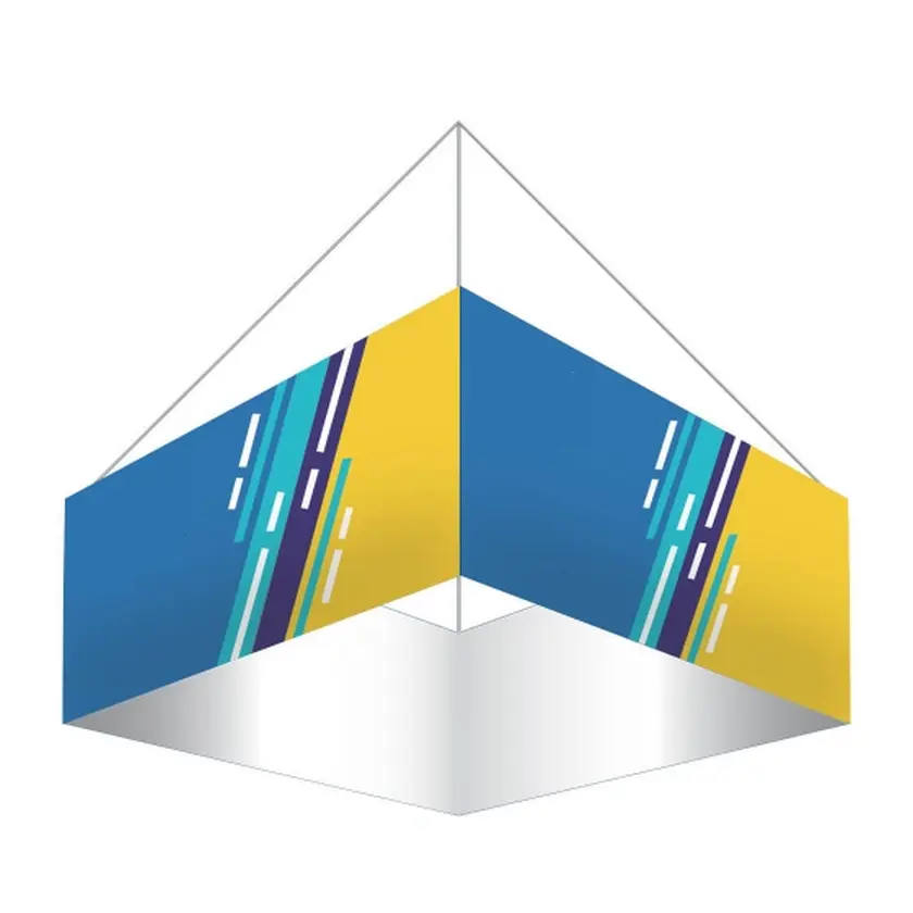 Vierkante plafondhangende banner